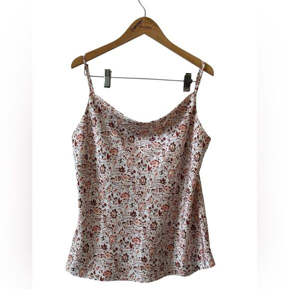 LOFT Tops - LOFT Floral Satin Cami Tank – Women’s Size Small
